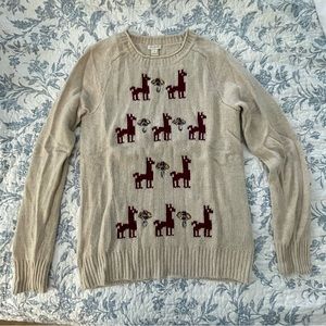 J.Crew llama sweater. Embellished.